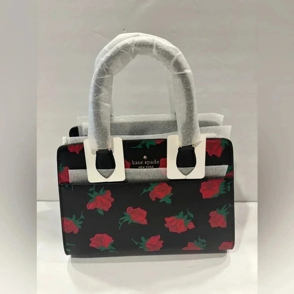 Kate Spade Madison Rose Toss Printed Medium Satchel NWT - Picture 7 of 12